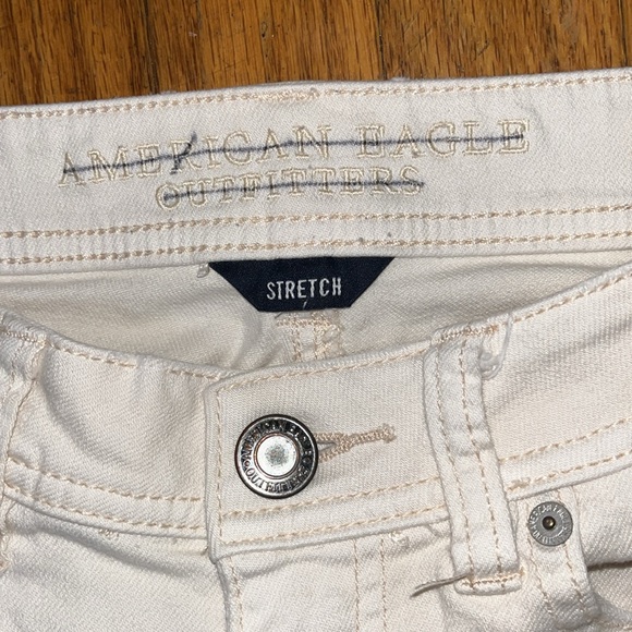 American Eagle Outfitters Skinny Cream Patchwork Jeans Size 6 - Picture 9 of 10